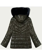 Dámská prošívaná zimní bunda khaki (V776G)