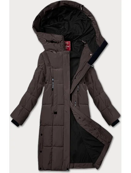 Hnědá dámská zimní prošívaná bunda model 21248066 - LHD Hnědá dámská zimní prošívaná bunda model 21248066 - LHD