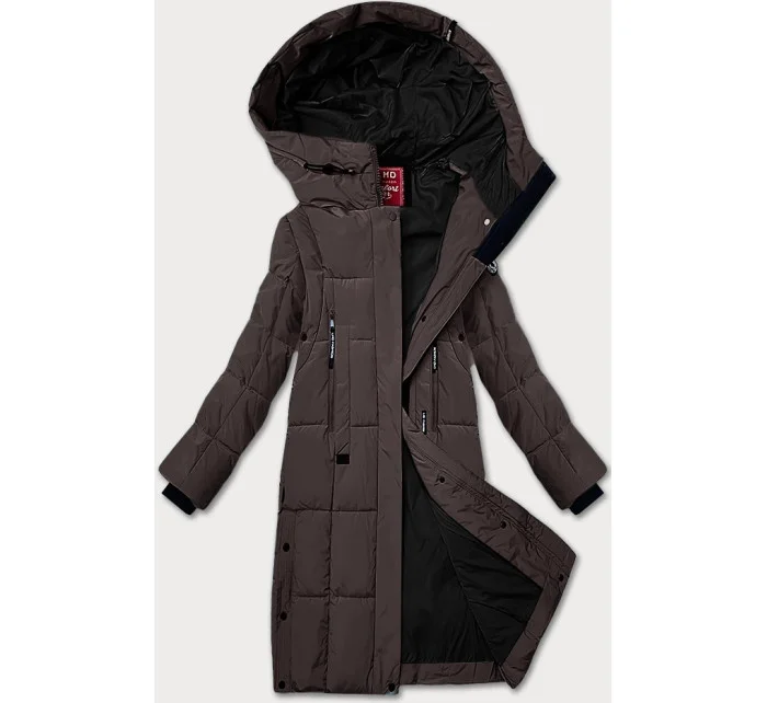 Hnědá dámská zimní prošívaná bunda model 21248066 - LHD Hnědá dámská zimní prošívaná bunda model 21248066 - LHD