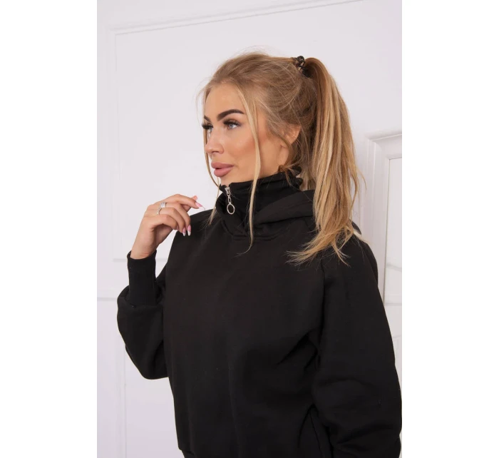 Zateplený set model 21915215 a kapuce černý - K-Fashion Zateplený set model 21915215 a kapuce černý - K-Fashion
