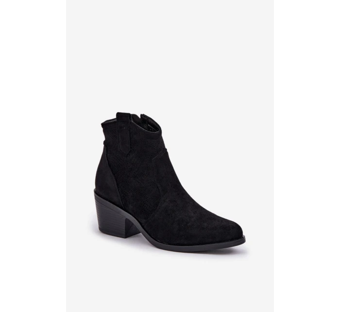 Botky Na Zip Eko Semišové  Černé model 21685110 - S.Barski