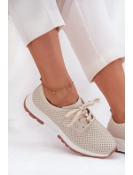 Kožené Polobotky Dámské S   Béžové model 21692665 - Artiker