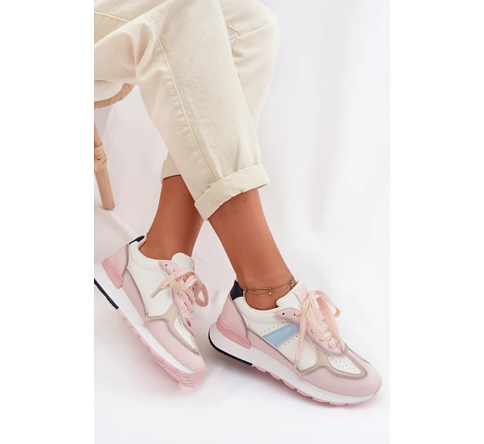 Dámské tenisky z eko kůže růžové model 22039836 - Boto