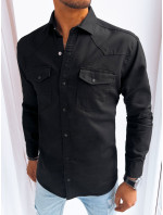 Pánská černá džínová košile Dstreet DX2474