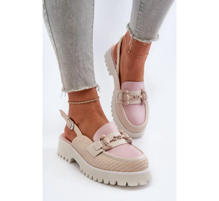 Dámské sandály na plochém podpatku s ozdobou Béžová D&A Dámské sandály na plochém podpatku s ozdobou Béžová D&A