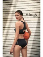 Sportovní podprsenka 0020129 černo-tyrkysová - Selmark