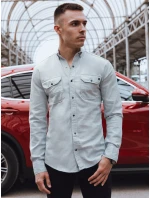 Pánská šedá džínová košile FashionStreet DX2578