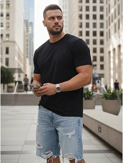 Tshirt męski czarny model 22126303 - FashionStreet