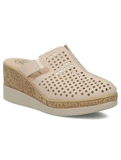 béžové kožené žabky na model 22135952 - FILIPPO