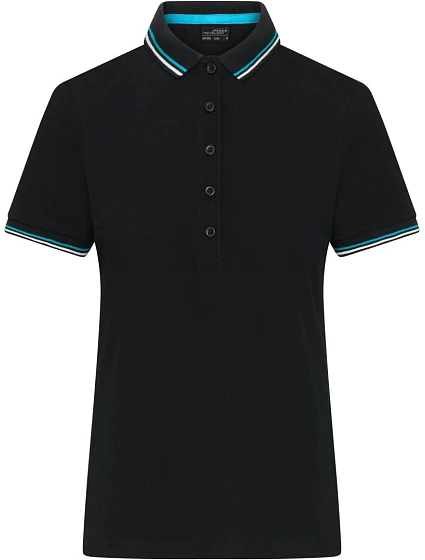 Daiber JN 1305 Dámské těžké piqué polo s proužky 02.1305 black/white/turquoise Daiber JN 1305 Dámské těžké piqué polo s proužky 02.1305 black/white/turquoise