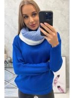 KN14 Dámský dvoubarevný čepec modrá+bílá