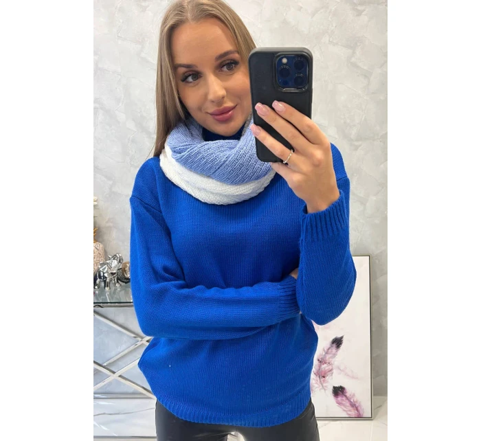 KN14 Dámský dvoubarevný čepec modrá+bílá