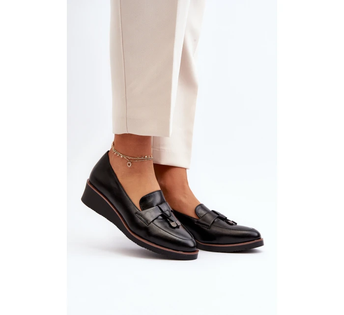 Dámské polobotky na klíně s ozdobou Černé Miliret