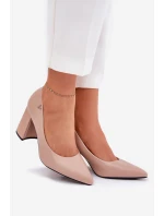 Elegantní Lodičky Na Podpatku model 21690118 Béžové - VINCEZA