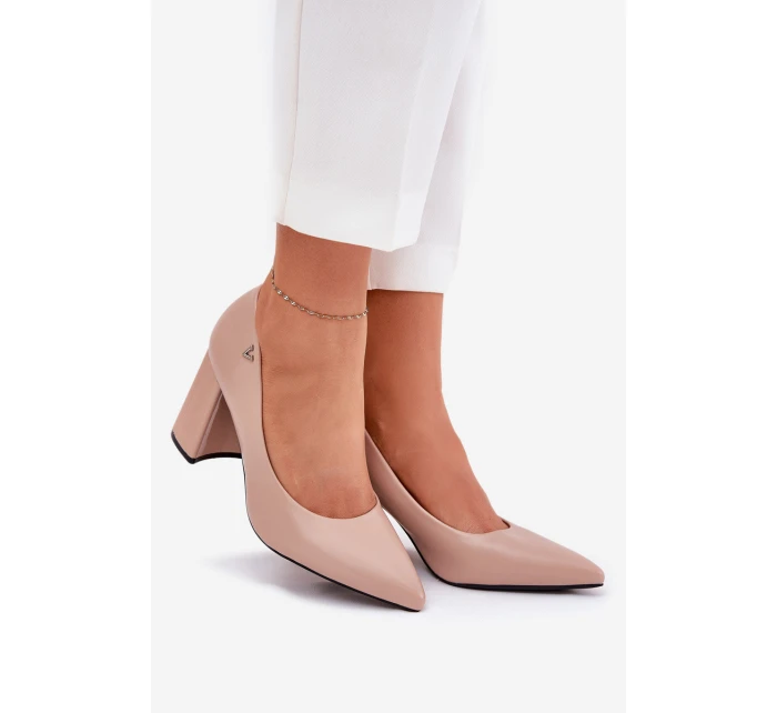 Elegantní Lodičky Na Podpatku model 21690118 Béžové - VINCEZA