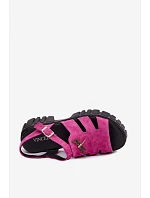 Kožené Semišové Dámské Sandály Na Platformě S  Černé model 22126027 - VINCEZA