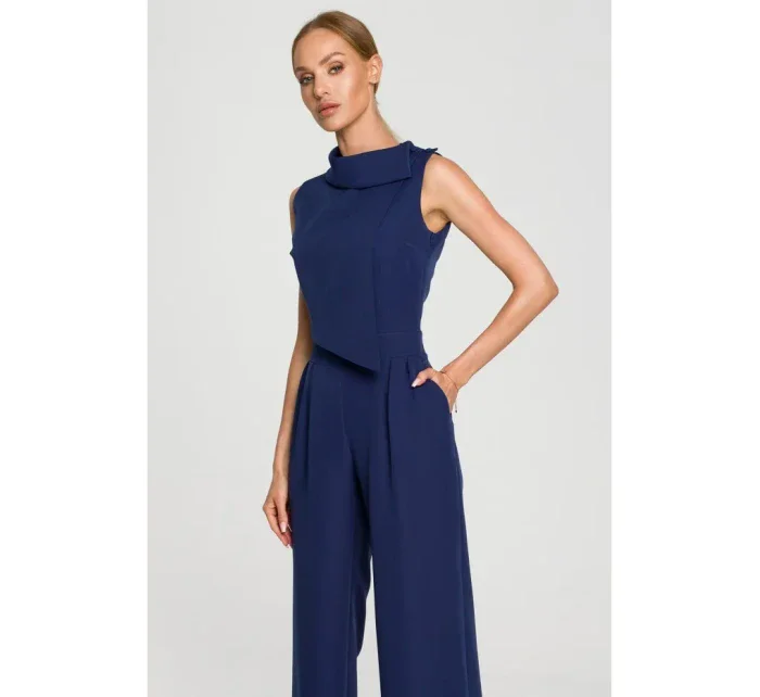 Kombinéza bez rukávů s tmavě modrá model 18004287 - Moe Kombinéza bez rukávů s tmavě modrá model 18004287 - Moe