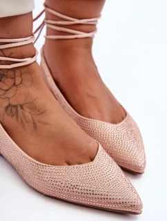Dámské baleríny s ozdobnými čepicemi bežové Jange