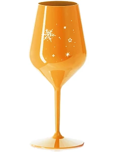 ZIMĚNKA - oranžová nerozbitná sklenice na víno 470 ml