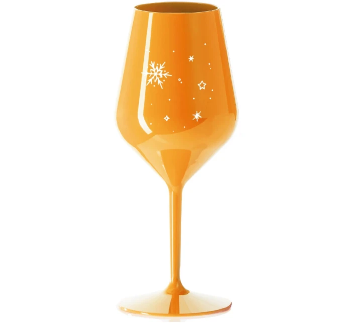 ZIMĚNKA - oranžová nerozbitná sklenice na víno 470 ml