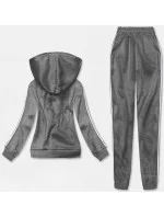 Tmavě šedý dámský komplet krátká mikina a kalhoty model 18125328 - LUNA & MIELE