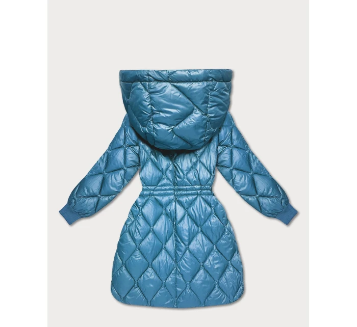 Světle modrá široká dámská zimní oversize bunda Minority (M2-6518-30)