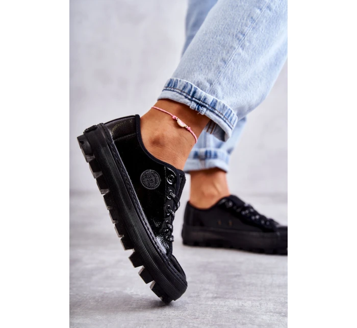 Módní lakované tenisky Big Star KK274044 Černá Módní lakované tenisky Big Star KK274044 Černá