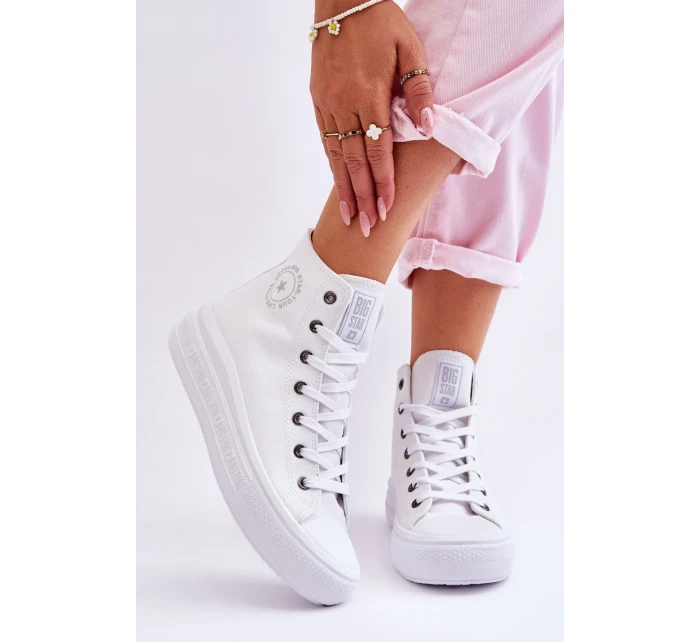 Dámské vysoké tenisky Big Star LL274A183 Bílé