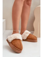 Dámské Sněhové Pantofle Na Silné Podešvi S Kožíškem Camel Doriola Dámské Sněhové Pantofle Na Silné Podešvi S Kožíškem Camel Doriola