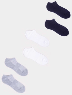 Yoclub Kotníkové tenké bavlněné ponožky Vzory Barvy 3-Pack SKS-0094U-0000 Vícebarevné