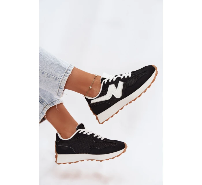 Dámské sportovní boty na platformě – černé Janelora