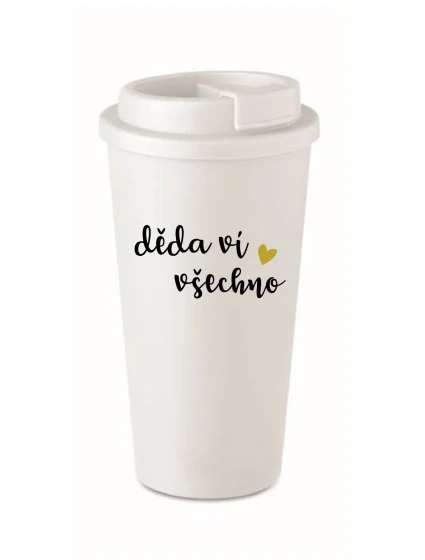 DĚDA VÍ VŠECHNO - bílý termohrnek 475 ml DĚDA VÍ VŠECHNO - bílý termohrnek 475 ml
