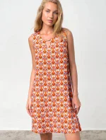 Dámské šaty Twiggy 18518 Oranžová s modrou - Vamp