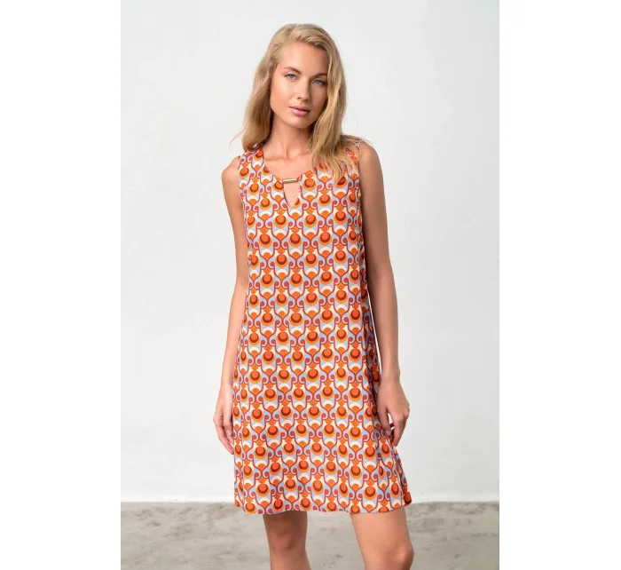 Dámské šaty Twiggy 18518 Oranžová s modrou - Vamp