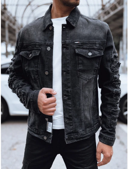 Pánská džínová bunda černá FashionStreet TX4703 Pánská džínová bunda černá FashionStreet TX4703