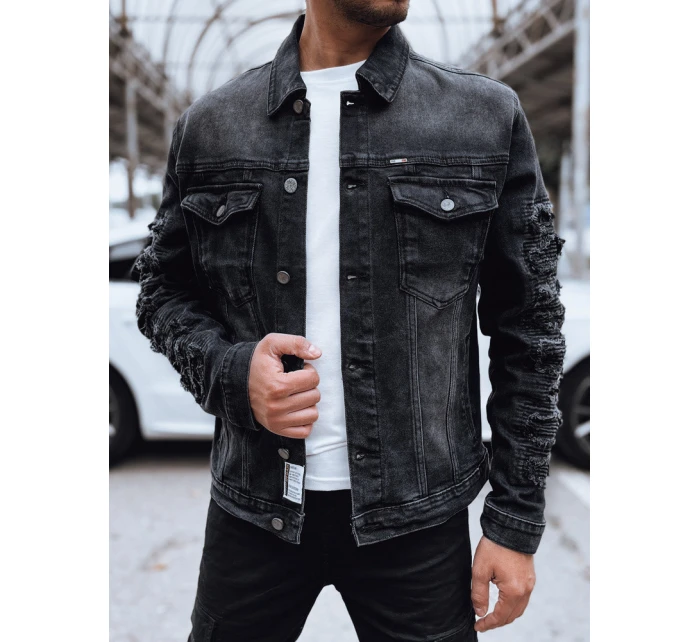 Pánská džínová bunda černá FashionStreet TX4703 Pánská džínová bunda černá FashionStreet TX4703