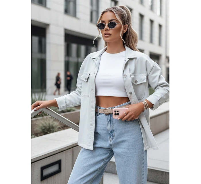 Dámská košilová bunda světle šedá Dstreet model 21987111 - FashionStreet