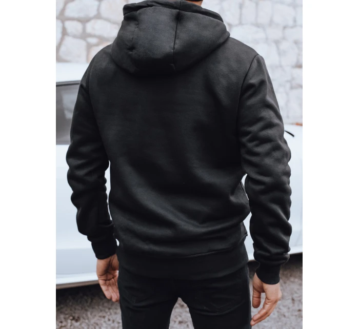 Pánská zateplená mikina s potiskem černá model 21992979 - Dstreet