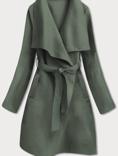 Minimalistický dámský kabát v khaki barvě (747ART)