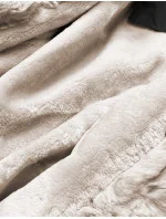 Bunda parka v černo-ecru barvě s kožešinovou odepínací podšívkou (5M763-392)