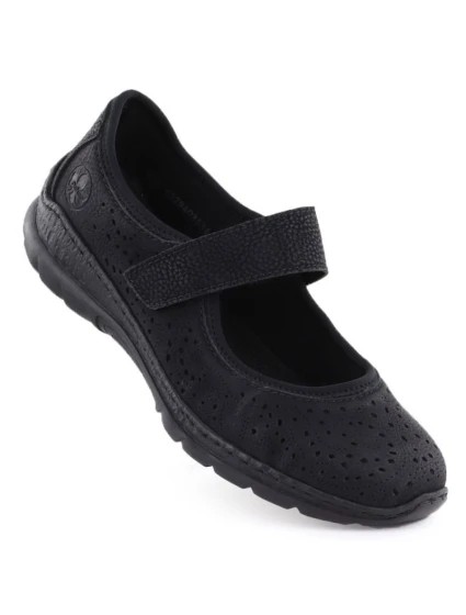 Dámské černé polobotky Rieker na suchý zip N4299-00