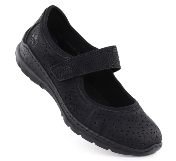 Dámské černé polobotky Rieker na suchý zip N4299-00