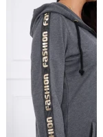 Mikina se zipem na zádech graphite melange Mikina se zipem na zádech graphite melange