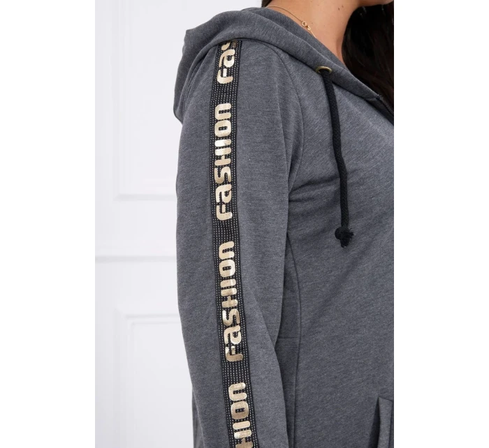 Mikina se zipem na zádech graphite melange Mikina se zipem na zádech graphite melange
