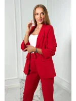 Elegantní souprava saka a kalhot červený