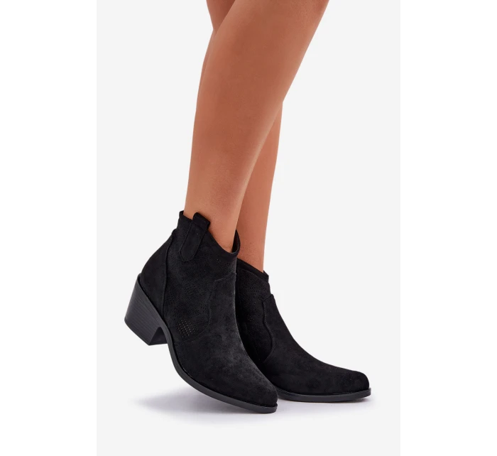 Botky Na Zip Eko Semišové  Černé model 21685110 - S.Barski