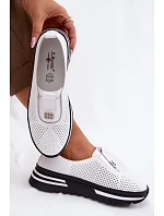 Dámské nazouvací polobotky z pravé kůže S.Barski LR61-7092 Bílá