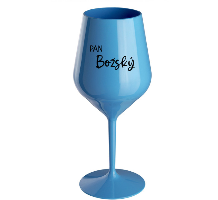 PAN BOŽSKÝ  - modrá nerozbitná sklenice na víno 470 ml