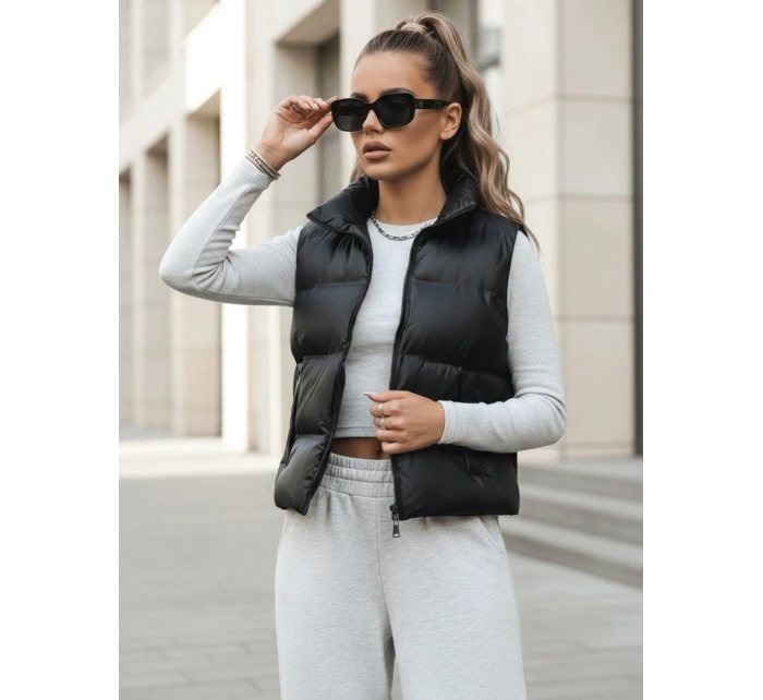 Dámská prošívaná vesta WILLOW černá FashionStreet TY3796