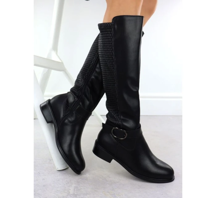 Dámské kozačky s ozdobným páskem černé model 21905554 - FILIPPO Dámské kozačky s ozdobným páskem černé model 21905554 - FILIPPO